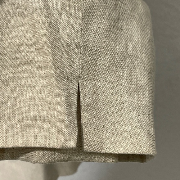 Talbots Open Front Beige Linen Lined Blazer with Pockets - Picture 5 of 6